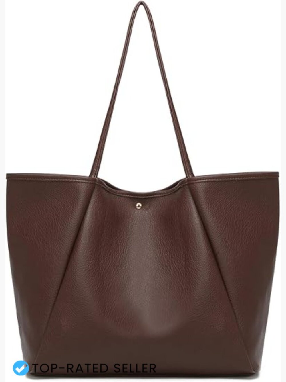 Large Leather Tote Bag Spacious Work Handbag Minimalist Carryall